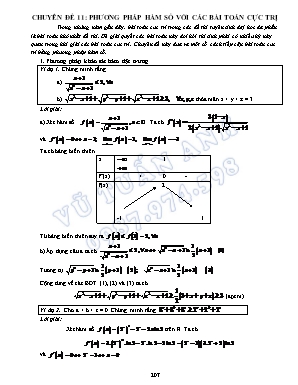 Các chuyên đề Đại số Lớp 11 - Chuyên đề 11 Phương pháp hàm số với các bài toán cực trị - Vũ Tuấn Anh